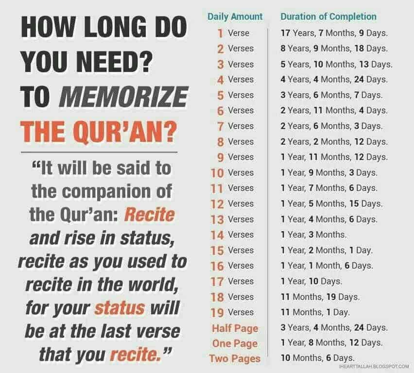 How Long Do You Need To Memorize Quran (Infographic)